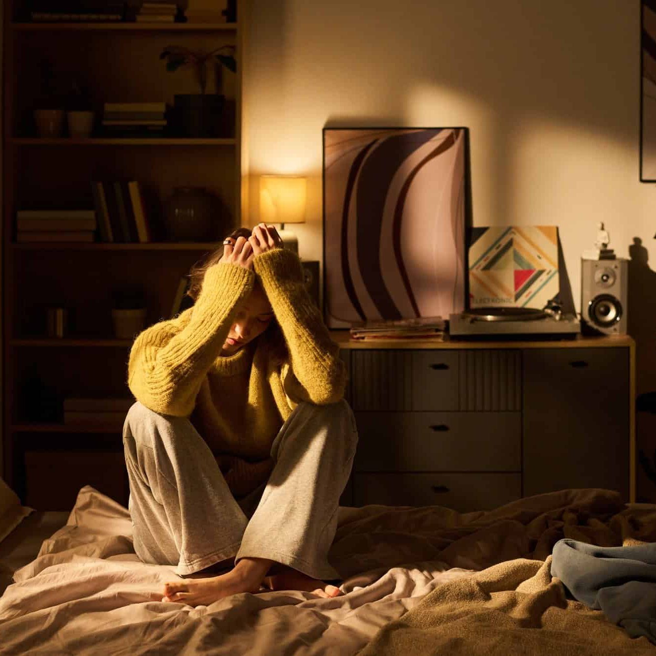 Woman experiencing emotional distress while seeking support through addiction treatment in Bowling Green, KY at Redstone Behavioral Health